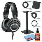 Audio-Technica ATH-M50x Professional Studio Monitor Heaphones Professional Grade, Critically Acclaimed with Headphone Stand & Goby Labs Headphone Cleaner w/Cloth - Image 7