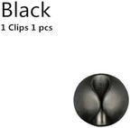 USB Cable Hub Clip Manager Round Office Desk Wire Organizer Self-Adhesive Fixed Clasp(Black) - Image 2