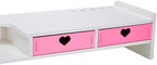 Kawaii Desk Organizer Cute Desk Organizer with Drawers Monitor Riser Stand Monitor Riser Computer Stand for PC, Laptop, Printer - Image 6