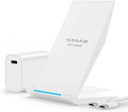 NANAMI Fast Wireless Charger, Nightstand Charging Stand with 20W PD Charger by NANAMI