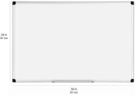Amazon Basics Magnetic Dry Erase Whiteboard, 36"W x 24"H, Aluminum Frame, Silver/White, Easy to Install and Clean - Image 5