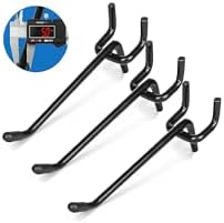 80 Pack 6 Inch Black Pegboard Hooks,Extra Thick 1/4" Peg Board Hooks Heavy Duty for Hanging, Pegboard Accessories for Kitchen, Gym,Garage,Store Wall Organizer by Hogurity