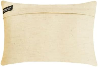The HomeCentric Decorative Lumbar Pillow Cover Gold, 12"x14" (30x35 cm) Jacquard Foil, Bead, Sequins, Hand Embroidery Oblong Pillow Cover for Sofa, Couch, Outdoor, Abstract Modern - Astral Glow Gold - Image 3