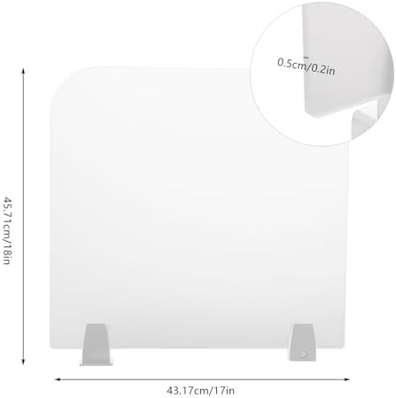 Desk Divider, 17" x 18" Desk Privacy Panel, Frosted Acrylic Office Partition, Table Divider with Clamps, Privacy Divider for Schools Office Call Centers Workstation - Image 2