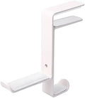 Headphone Stand Headphone Holder Headset Bracket Hanger Metal Wall Stand, Rotatable Double Clamp Hook for - Under Desk Space Save Mount(White) by Unknown