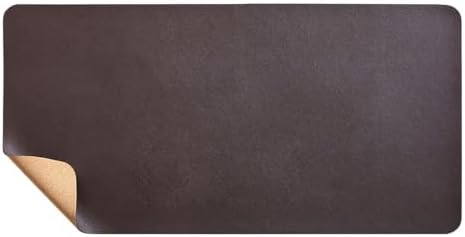 Double-Sided Cork Leather Desk Mat Office Mouse Pad(Coffee,100x50cm) by Unknown