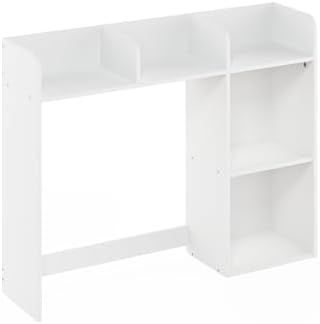 Furinno Classic Desk Shelf, 5-Shelf Desktop Hutch, Book Shelf, 3-Tier Desk Organzier, for Office Supplies, Office Desk Accessories, for Home Office, College, Dorm, White - Image 6