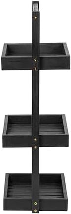 happimess Tilly 30" 3-Tier Acacia Freestanding Shower Caddy, Black - Image 6