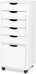TUSY Mobile File Cabinet, 5-Drawer Storage Cabinet, Vertical Rolling Storage Organizer Chest with Wheels & Anti-Tip Kit, for Home Office, Craft Room, White by TUSY