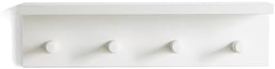 Entrance Coat Rack ，Coat Hooks, Wall-Mounted Wooden Hook Rack, Wall-Mounted Shelves are Very Suitable (White Color Finish—A-1) - Image 2