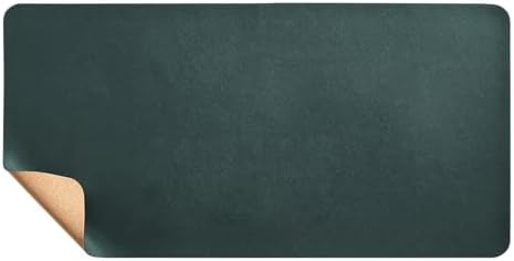 Double-Sided Cork Leather Desk Mat Office Mouse Pad(DarkGreen,90x45cm) by Unknown