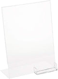 Dazzling Displays Clear Acrylic Slanted Sign Holder Picture Frame 8.5 x 11 with Attached Business Card Holder - Premium Acrylic Sign Holder for Office, Retail, Tradeshow and Home Use (4) by Dazzling+Displays