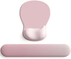 ErgoComfort Gel Wrist Rest Mouse Pad-Ergonomic Office Mousepad with Wrist Support-Non-Slip, Design Desk Accessories Mat for Home&Game Decor (09PinkSerenity Set) by DEMONCHEST