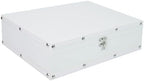 DreamsEden White Wooden Keepsake Box with Latch, Large Decorative Storage by DreamsEden