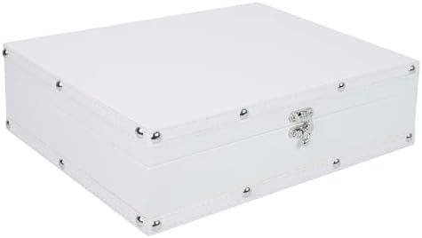 DreamsEden White Wooden Keepsake Box with Latch, Large Decorative Storage by DreamsEden