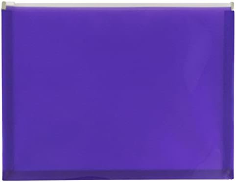 JAM PAPER Plastic Envelopes with Zip Closure - Letter Booklet - 9 3/4 x 13 - Purple - 12/Pack by JAMPaper