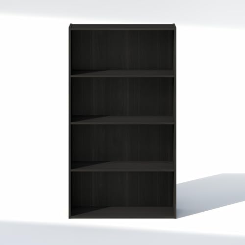 Furinno Reed Closet Organizers and Storage, 4-Tier Closet Organizer, Open Shelf Closet Storage, for Wardrobe, Bedroom, Living Room, Espresso - Image 6