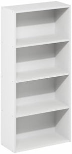 Furinno Basic Book Shelf, 4-Tier Bookcase with Open Shelf, Bookshelf, Cube Storage Organizer, 7 x 17 x 35, for Living Room, Bedroom, Home Office, White - Image 5