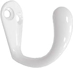 QCAA Premium Quality Single Prong Robe Hook Hanger, Zinc Die Cast, White, Made in Taiwan, 50 Pack by QCAAHardware