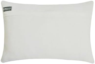 The HomeCentric Decorative Lumbar Pillow Cover Ivory 12"x16" (30x40 cm) Cotton Linen Embroidery, Handmade, Pearl Oblong Pillow Cover, Geometric Contemporary Style - Penina - Image 3