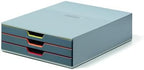 Durable Varicolor Drawer Organizer, 3 Color Coded Drawers, Gray by DURABLEOfficeProducts