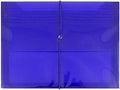 JAM PAPER Plastic Expansion Envelopes with Elastic Band Closure - Letter Booklet - 9 3/4 x 13 with 2.5 Inch Expansion - Blue - 12/Pack by JAMPaper
