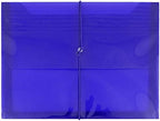 JAM PAPER Plastic Expansion Envelopes with Elastic Band Closure - Letter Booklet - 9 3/4 x 13 with 2.5 Inch Expansion - Blue - 12/Pack by JAMPaper