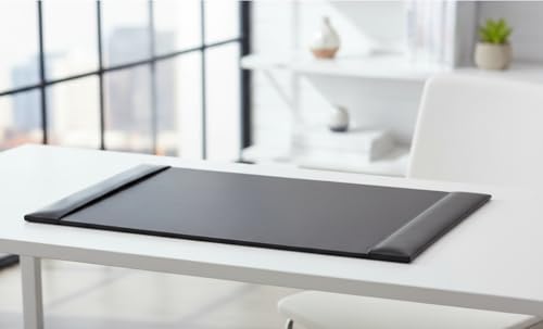 Dacasso Black 30" x 18" Desk Pad/Desk Mat/Desk Protector, Bonded Leather, 30.00 x 18.00 x 0.50 (PR-1403) - Image 4