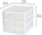 Sterilite ClearView Compact Stacking 3 Drawer Storage Organizer System for Crafting Supplies, Home Office, or Dorm Room, (16 Pack) - Image 3