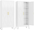 GAIOUS 61" Tall Kitchen Pantry Cabinet,Metal Storage Cabinet White Cupboard by GAIOUS