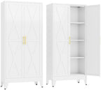 GAIOUS 61" Tall Kitchen Pantry Cabinet,Metal Storage Cabinet White Cupboard by GAIOUS