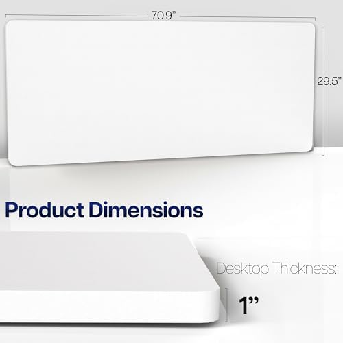 VIVO White 71 x 30 in Solid Table Top, DESK-TOP71W - Image 3