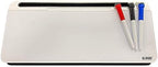 Desktop Whiteboard Set with 3 Colored Markers and Dry Erase Surface, Glass Whiteboard with Accessory Tray, White by DUKAPOUTDOOR