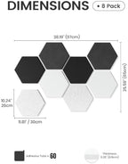 Fluxynara 8-Pack Hexagon Felt Bulletin Board Tiles, Concrete Echo-1 - Image 2