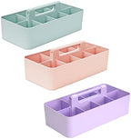 -Large Portable Caddy, DIY Dividers, 8 Compartments, School Office Supplies Home Business Organizer,Portable Basket with Handle Made in USA (3 PACK, Mint/Pink/Lavender) by EnjoyOrganizer