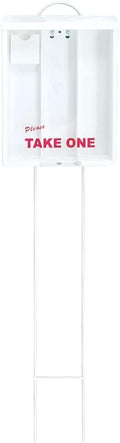 White Outdoor Real Estate Brochure Box, Attached Yard Stake, Holds 250 8.5 x 11 Documents and 60 Business Cards, Flyer Literature Marketing Stand (6) by Unknown