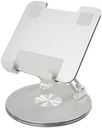 Desktop Tablet Stand with 360° Rotation & Height Adjustment – Heavy Duty Aluminum Alloy Tablet Holder for Desk, Compatible with iPad, Tablets, Laptops & Drawing Boards (4.5-14 inch, Silver) - Image 5