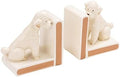Creative Co-Op 2-Piece Hand-Painted Stoneware Vintage Poodle Bookends, White and Gold Finish by Unknown