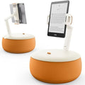 SAIJI Tablet Pillow Stand, Kindle Holder Compatible with 4.7-15.6” Kindle, Phone, Portable Monitor, 360° Adjustable Tablet Stand for Bed with Flexible Dual Axis Arm&Microbead Cushion (Orange) by SAIJI