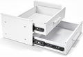 Menkxi 16'' Under Desk Drawer Slide-out Steel Under Counter Drawers Storage Organizer Large Hidden Pull-out Tray for Table Desks Home Office Workstation(White,2 Layer) by Menkxi