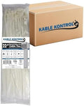 Kable Kontrol Cable Zip Ties, 22 Inch 1000 Pcs HD 250lbs Test Natural White by KABLEKONTROL%C2%AE