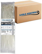 Kable Kontrol Cable Zip Ties, 22 Inch 1000 Pcs HD 250lbs Test Natural White by KABLEKONTROL%C2%AE