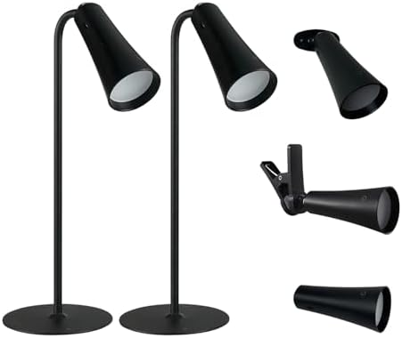 4-in-1 Rechargeable Desk Lamp, Clip and Wall Light, 2 Pack by C4LIF