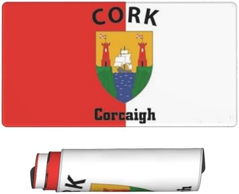 Cork City Flag Mouse Pad Desk mat Office Desk Accessories Large Gaming Mouse Pad 16 x 29.5 in Waterproof Slick Mouse Pad Mouse Pad Office Decoration - Image 2