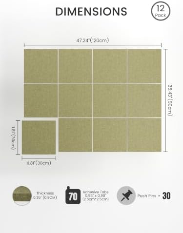 Bumusty 48" x 36" Large Cork Board Alternative, Seaweed - Image 2