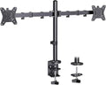ErGear Dual Monitor Desk Mount for 13″–34″ Monitors up to 26.5 lbs, Fully Adjustable Monitor Stand Holds 2 Computer Screens, Heavy-Duty Dual Monitor Arm with C-Clamp & Grommet Base, Black, EGCM13B by ErGear
