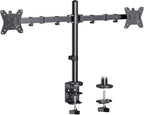ErGear Dual Monitor Desk Mount for 13″–34″ Monitors up to 26.5 lbs, Fully Adjustable Monitor Stand Holds 2 Computer Screens, Heavy-Duty Dual Monitor Arm with C-Clamp & Grommet Base, Black, EGCM13B by ErGear