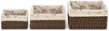 3-Piece Wicker Storage Baskets for Shelves, Storage Basket Set, Coffee by Unknown