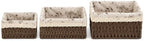 3-Piece Wicker Storage Baskets for Shelves, Storage Basket Set, Coffee by Unknown