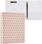 Standard View 3 Ring Binder, Peach Pink Polka Dot Durable Flexible Portable Waterproof Hardcover 1.5 Inch D Rings 500-Sheet Capacity Organizer 2PC by Unknown